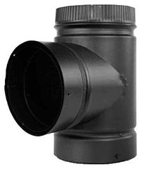 DSP Double Wall Stove Pipe, 8-Inch Tee/Includes Cap Matte Black Finish