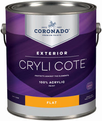 Cryli-Cote Exterior Acrylic House Paint, Flat, Tintable White, Gallon (Pack of 4)