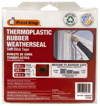 Thermoplastic Rubber Weatherseal, 3/8W x 5/16-In. T x 20-Ft.