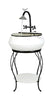 Alpine Metal Black/White 32 in.   H Sink Outdoor Fountain