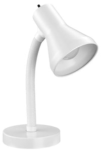 LED Goose Neck Desk Lamp, White, 14-In.