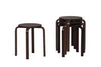 Linon Home Decor Dark Brown Wood Contemporary Bentwood Stool (Pack of 4)