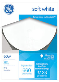 GE 60 W G40 Globe Incandescent Bulb E26 (Medium) Soft White 1 pk (Pack of 6)