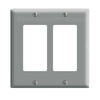 Leviton 006-80409-GY 2 Gang Standard Gray Decora Rocker Wallplate