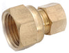 Amc 750066-0404 1/4" X 1/4" Brass Lead Free Compression Coupling (Pack of 10)