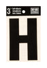 Hy-Ko 3 in. Black Vinyl Letter H Self-Adhesive 1 pc. (Pack of 10)