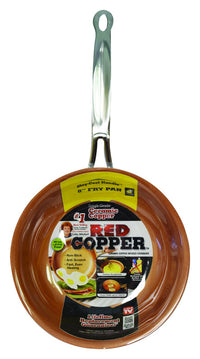 Red Copper Ceramic Copper Fry Pan 8 Dia. in.