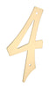 National Hardware  4 in. Gold  Brass  Screw-On  Number  4  1 pc. (Pack of 5)