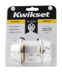 Kwikset  Satin Chrome  Metal  Deadbolt