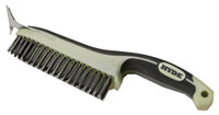 Wire Brush With Scraper Blade, Ergonomic, 6 x 1 x 12-1/2-In.