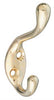 National Hardware 0.84 in. L Brass Die Cast Coat/Hat Hook 1 pk