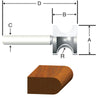 Vermont American 1 in. D X 3/16 in. X 2-1/8 in. L Carbide Tipped Bull Nose Router Bit