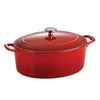 7 Qt Enameled Cast-Iron Series 1000 Covered Oval Dutch Oven - Gradated Red