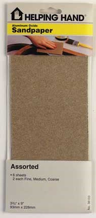 Helping Hand 36103 Aluminum Oxide Sandpaper (Pack of 3)