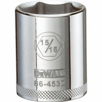 SAE Socket, Shallow, 6-Point, 15/16-In., 1/2-In. Drive