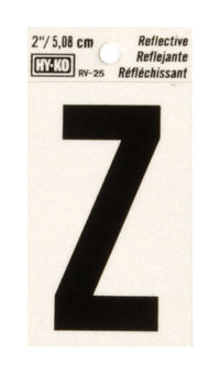 Hy-Ko 2 in. Reflective Black Vinyl Letter Z Self-Adhesive 1 pc. (Pack of 10)