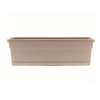 Window Box Planter, Taupe Poly Resin, 24-In.