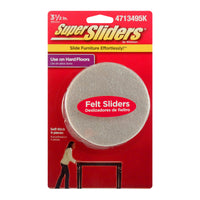 SuperSliders Felt/Plastic Self Adhesive Protective Pad Beige/Black Round 3-1/2 in. W 4 pk