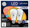 GE A19 E26 (Medium) LED Bulb Soft White 40 Watt Equivalence 2 pk