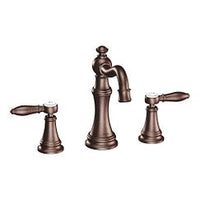 Oil rubbed bronze two-handle high arc bathroom faucet