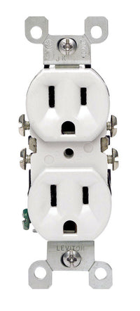 Leviton 15 amps 125 V Duplex White Outlet 5-15R 1 pk