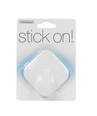 iDesign 1-9/16 in. L White Plastic Small stick on! Diamond Hook 1 pk