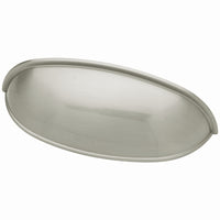 Cup Cabinet Pull, Brushed Satin Nickel, 2-1/2 or 3-In.