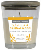 Candle lite 4314344 3.25 Oz Vanilla & Sandalwood Essential Elements?� Jar Candle With Wood Lid (Pack of 6)