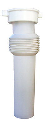 PVC Kitchen Drain Flexible Extension Tube, White, 1.5 x 12-In.