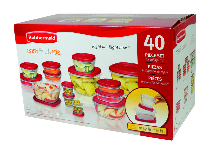 Rubbermaid 56 piece Food Storage Containers Set Easy Find Lids Clear  Plastic