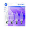 GE 25 watts CA10 Decorative Incandescent Bulb E12 (Candelabra) Soft White 4 pk