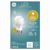 LED Light Bulb, Dusk to Dawn, A19, Outdoor Use, 9 Watts