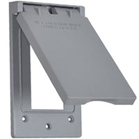 Weatherproof GFCI Flip Cover, Single Gang, Vertical, Gray