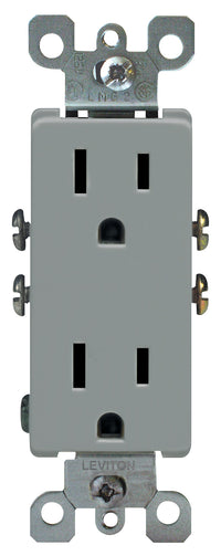 Leviton R54-5325-GS 15A 125V Gray Decora Duplex Receptacle