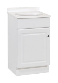 Continental Cabinets Single Satin White Vanity Combo 18 in. W X 16 in. D X 32 in. H