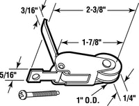 Prime-Line  1 in. Dia. x 1/4 in. L Steel  Spring Tension Roller Assembly  2 pk