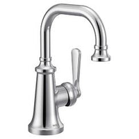 Chrome one-handle high arc bathroom faucet