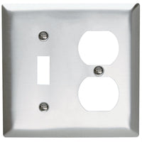 Pass & Seymour Silver 2 gang Stainless Steel Wall Plate 1 pk