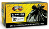 Ruffies Pro 33 gal Trash Bags Wing Ties 100 pk