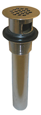 Lavatory Drain Tailpiece With Grid Strainer, Chrome-Plated Cast Brass, 1.25 x 6-In.