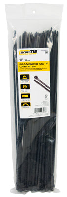 Standard Duty Cable Tie, UV Black, 14-In., 100-Pk.