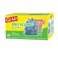 Glad Recycling 13 gal. Tall Kitchen Bags Drawstring (Pack of 4)