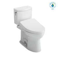 TOTO® WASHLET+® Drake® II 1G® Two-Piece Elongated 1.0 GPF Toilet with Auto Flush WASHLET+® S500e Contemporary Bidet Seat, Cotton White - MW4543046CUFGA#01