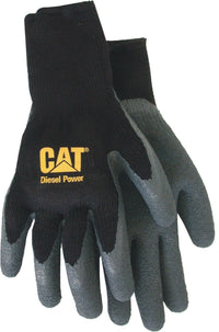 Cat Gloves CAT017410M Medium Black Fully Coated Latex Palm Gloves                                                                                     