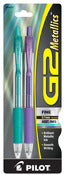 Pilot 34401 .7mm G2 Metallic Ink Pens Assorted Colors (Pack of 6)