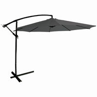 Offset Patio Umbrella, Aluminum Pole, Charcoal Gray Fabric, 11.5-Ft.