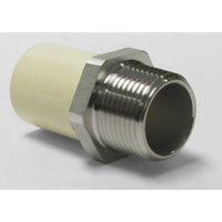 KBI  Schedule 40  1/2 in. CTS   x 1/2 in. Dia. MIPT  CPVC/Stainless Steel  Transition Adapter