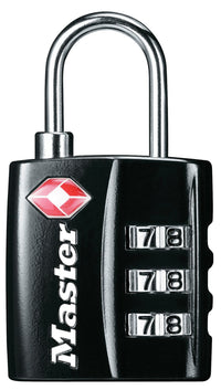 Master Lock 4680DBLK 1-3/16" Black Set Your Own Combination TSA-Accepted Luggage Padlocks