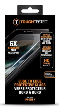 Tough Tested TTPGE2-IPX Edge to Edge Protective Glass iPhone X Protector