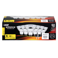 Feit Electric Enhance MR16 GU5.3 LED Bulb Bright White 50 Watt Equivalence 6 pk